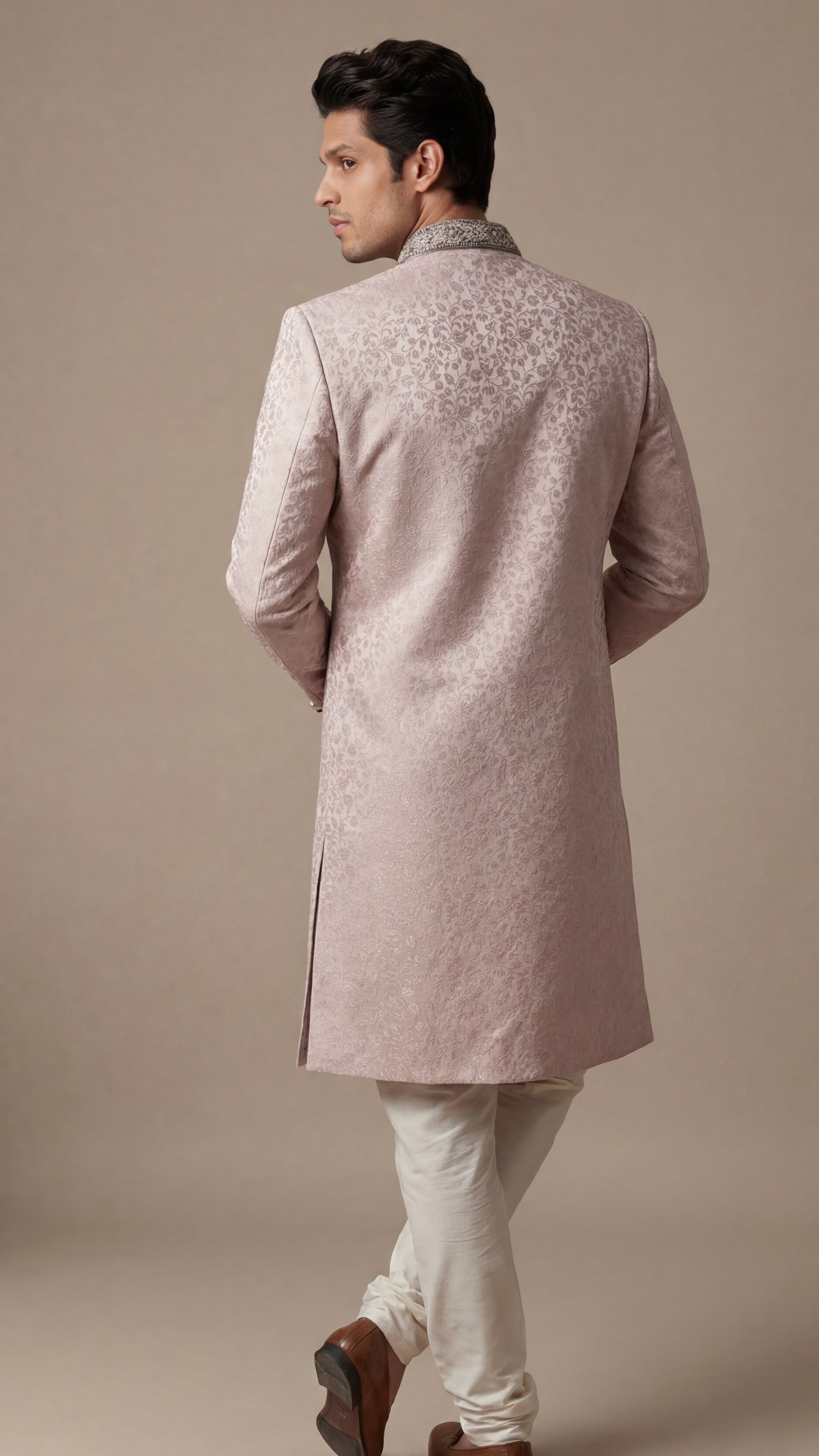 Pearl Grey Imperial Sherwani Set