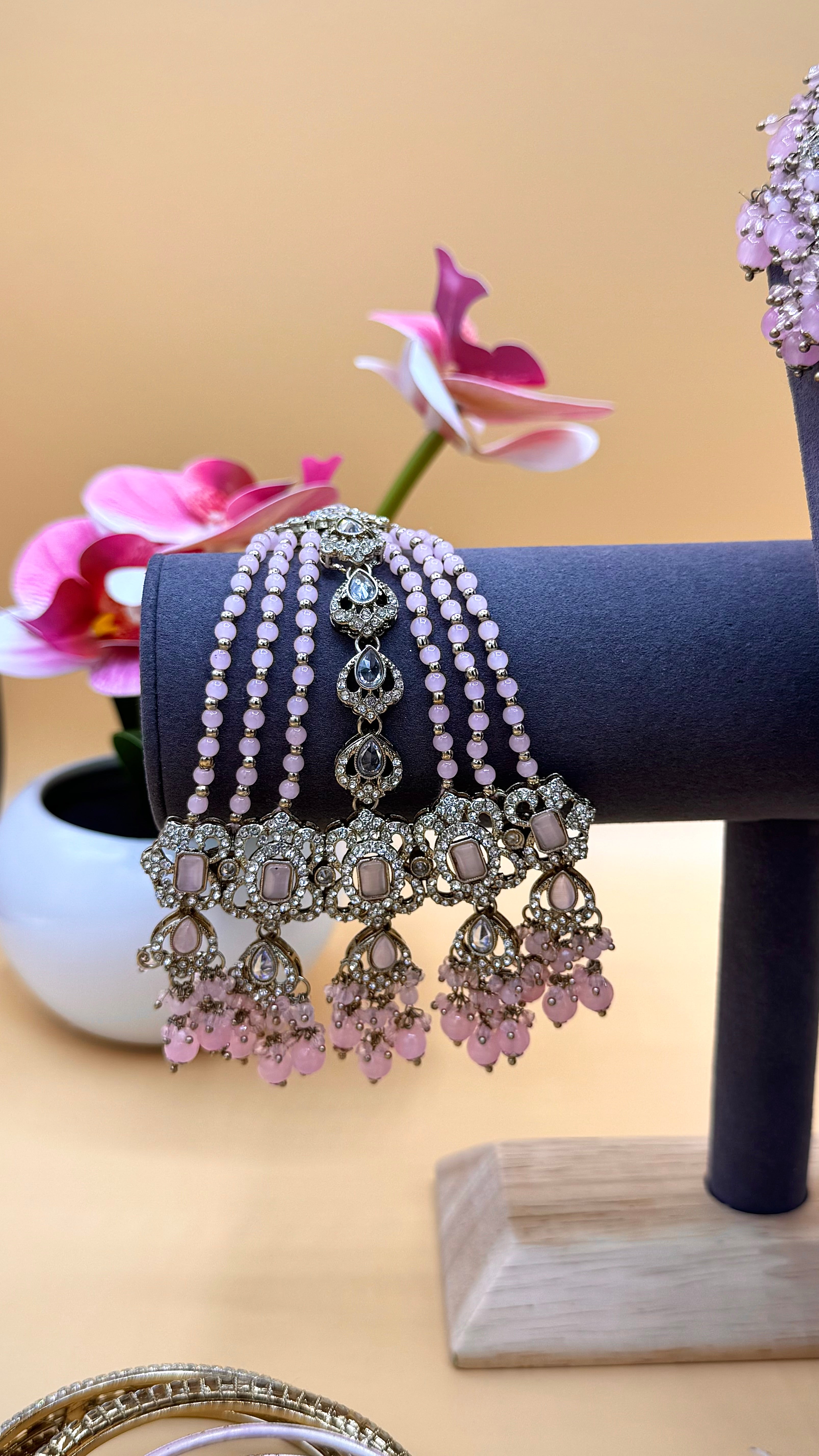 Blush Radiance Bridal necklace Set
