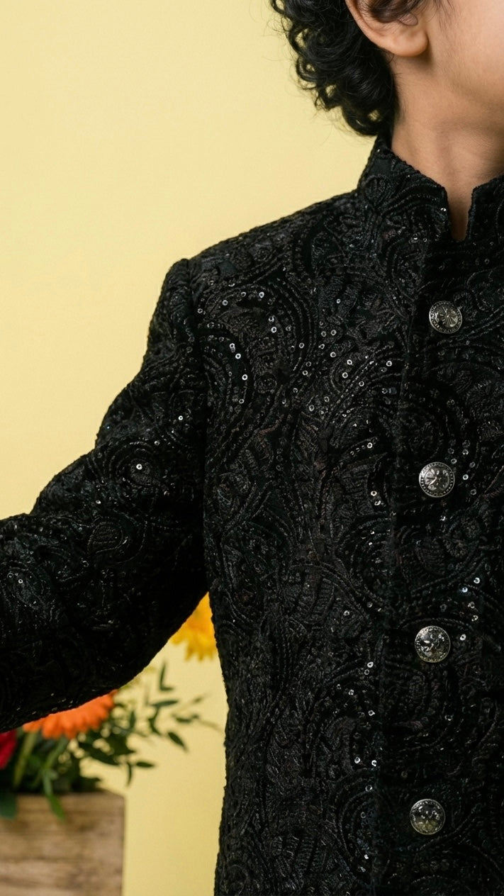 Noir Sherwani Set for Boys