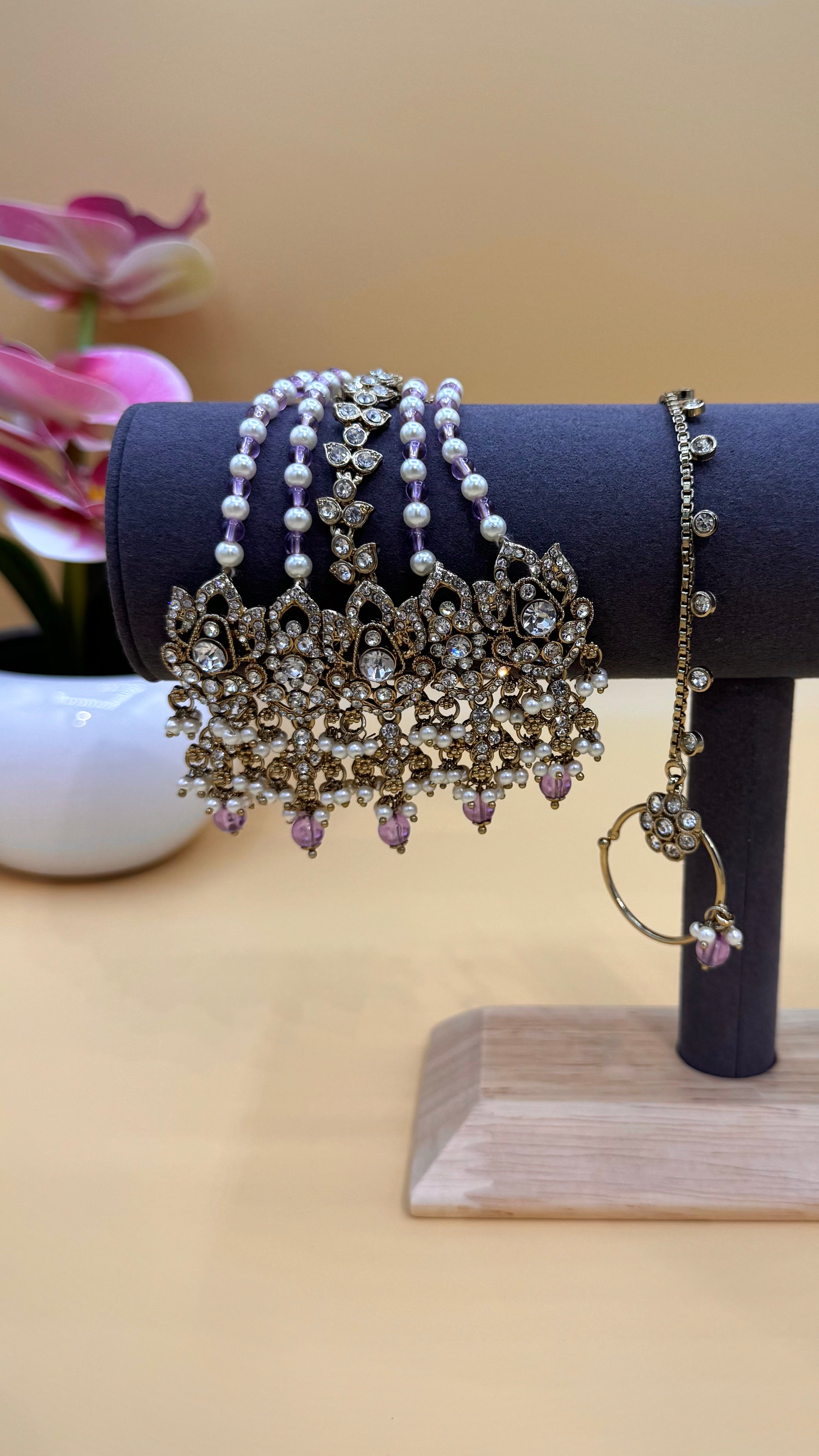 Lavender Meher bridal Necklace Set