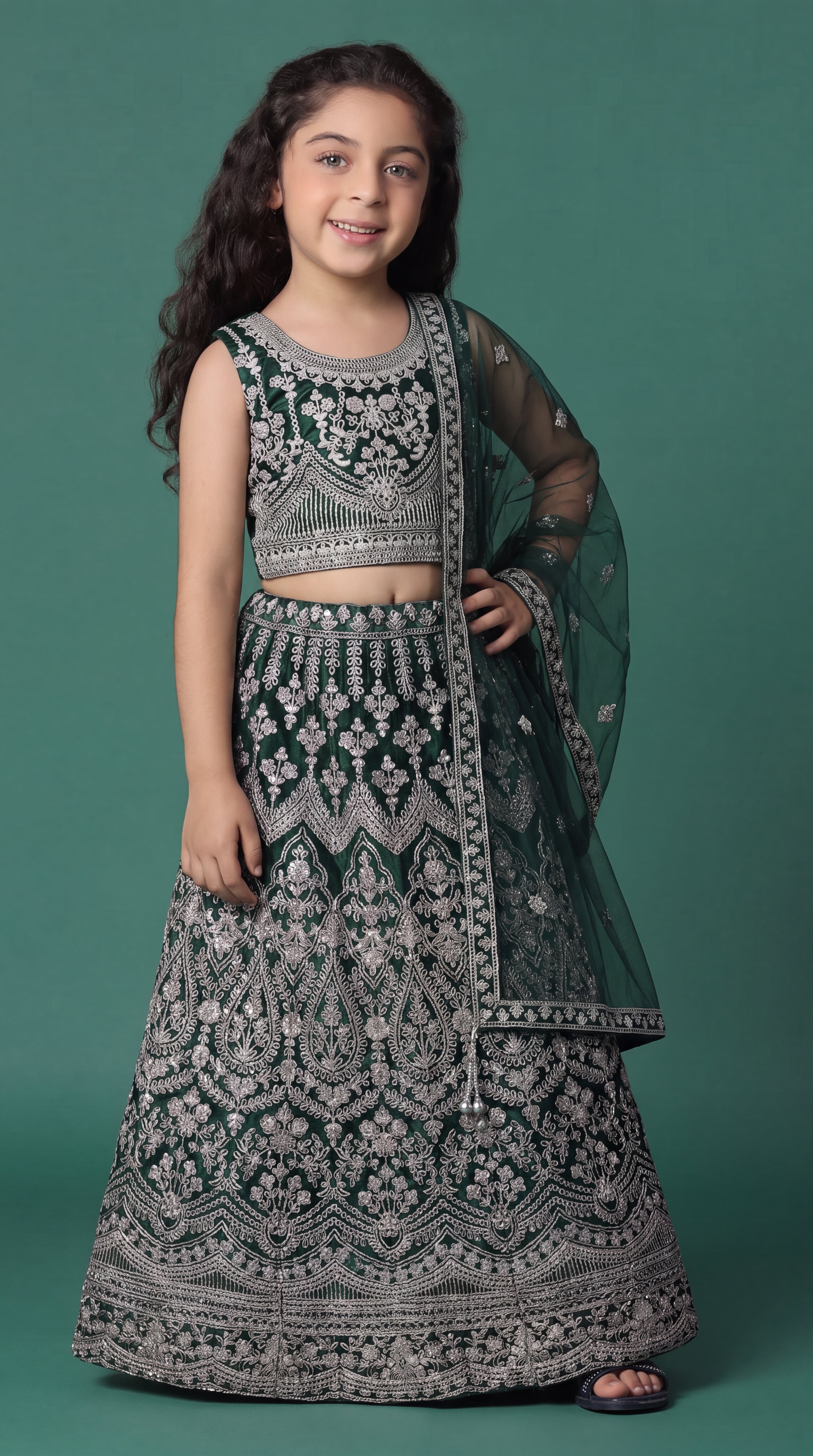 Emerald lehenga set for girls