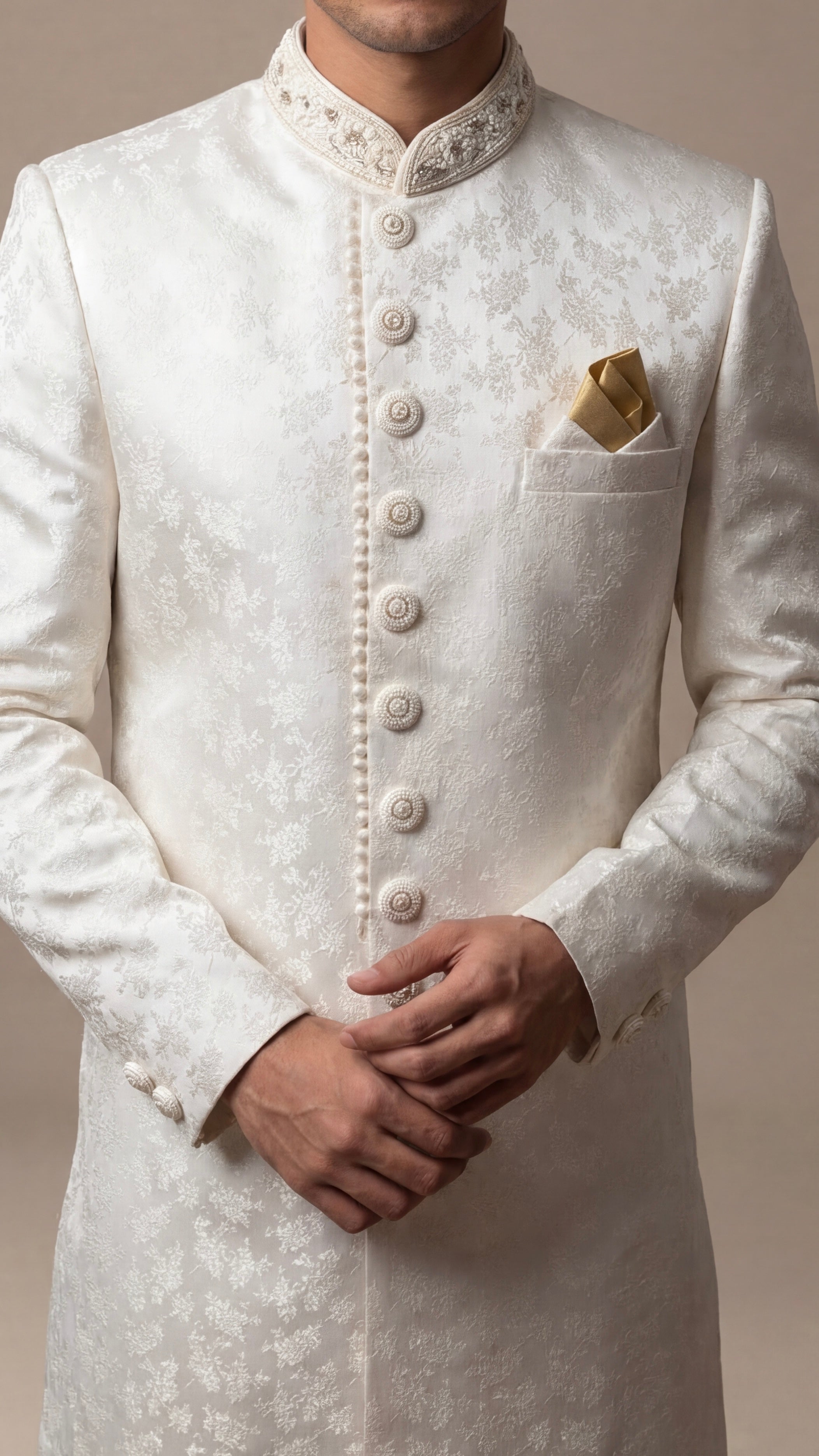 Off White Royal Sherwani Set