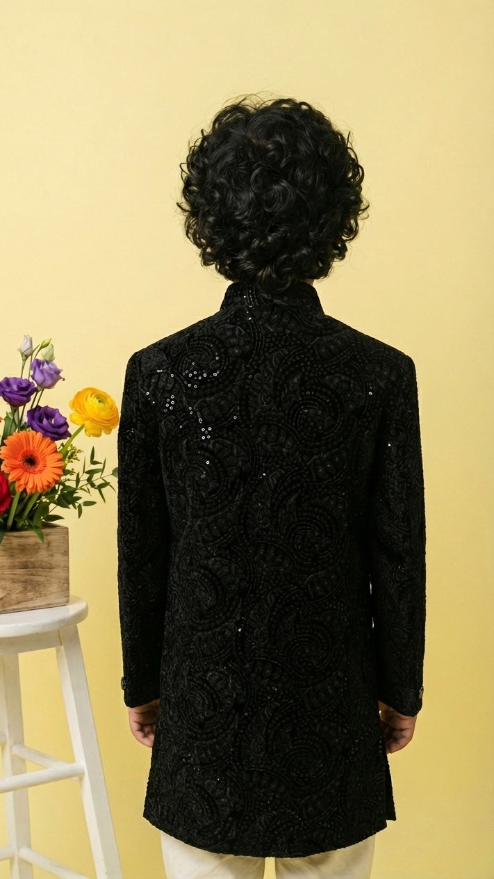 Noir Sherwani Set for Boys