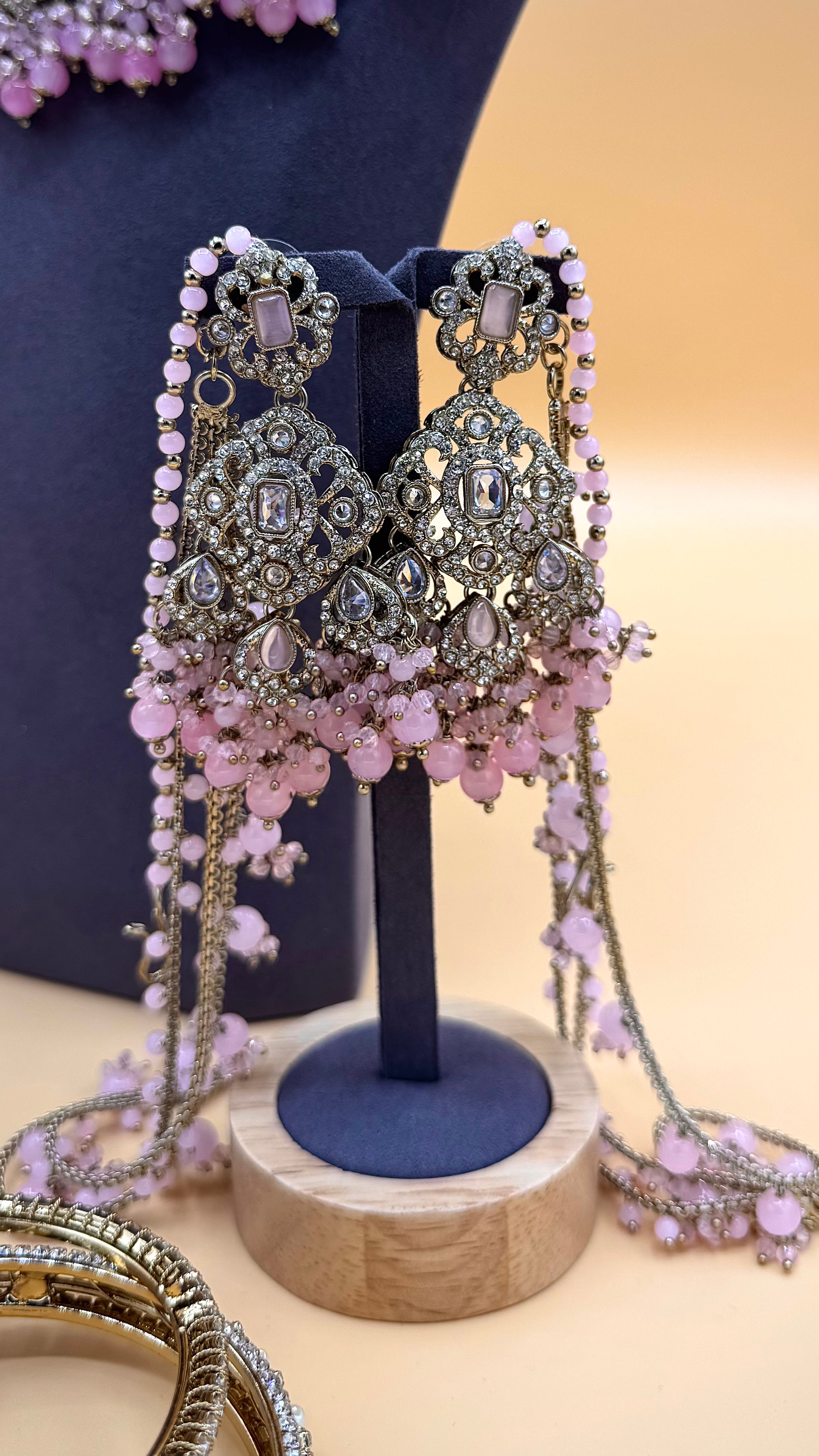 Blush Radiance Bridal necklace Set