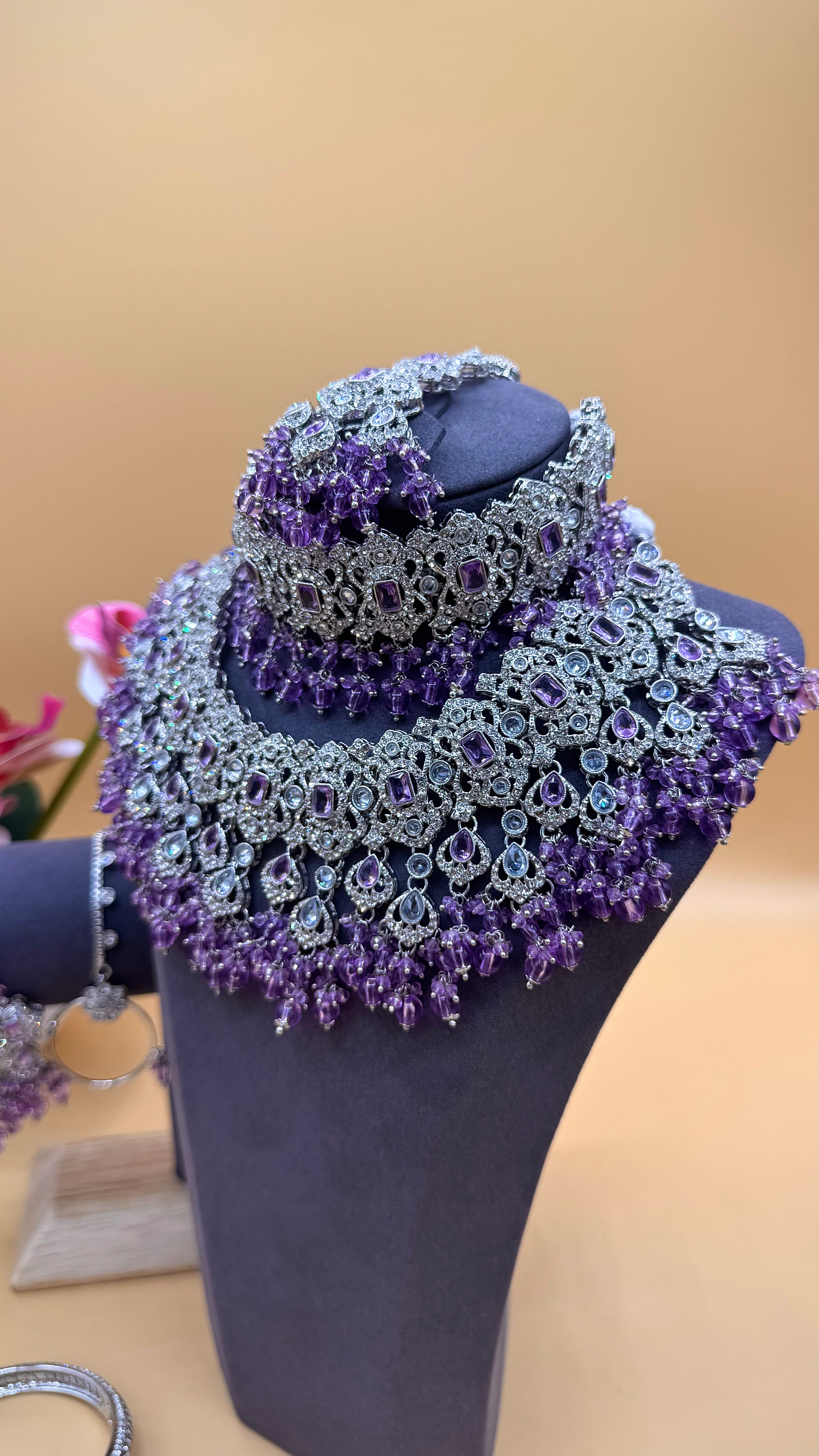 Amethyst Royale bridal necklace Set