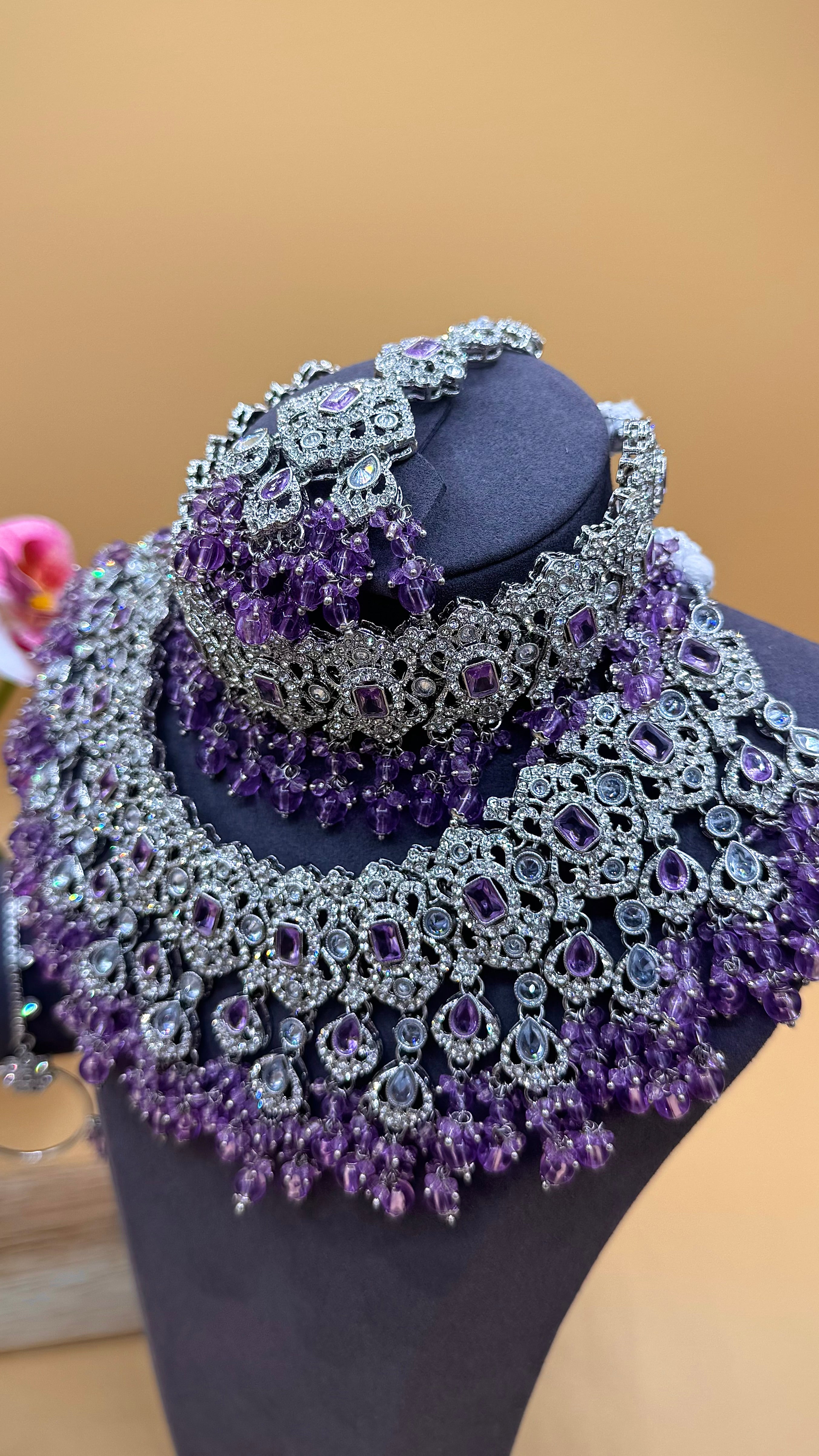 Amethyst Royale bridal necklace Set
