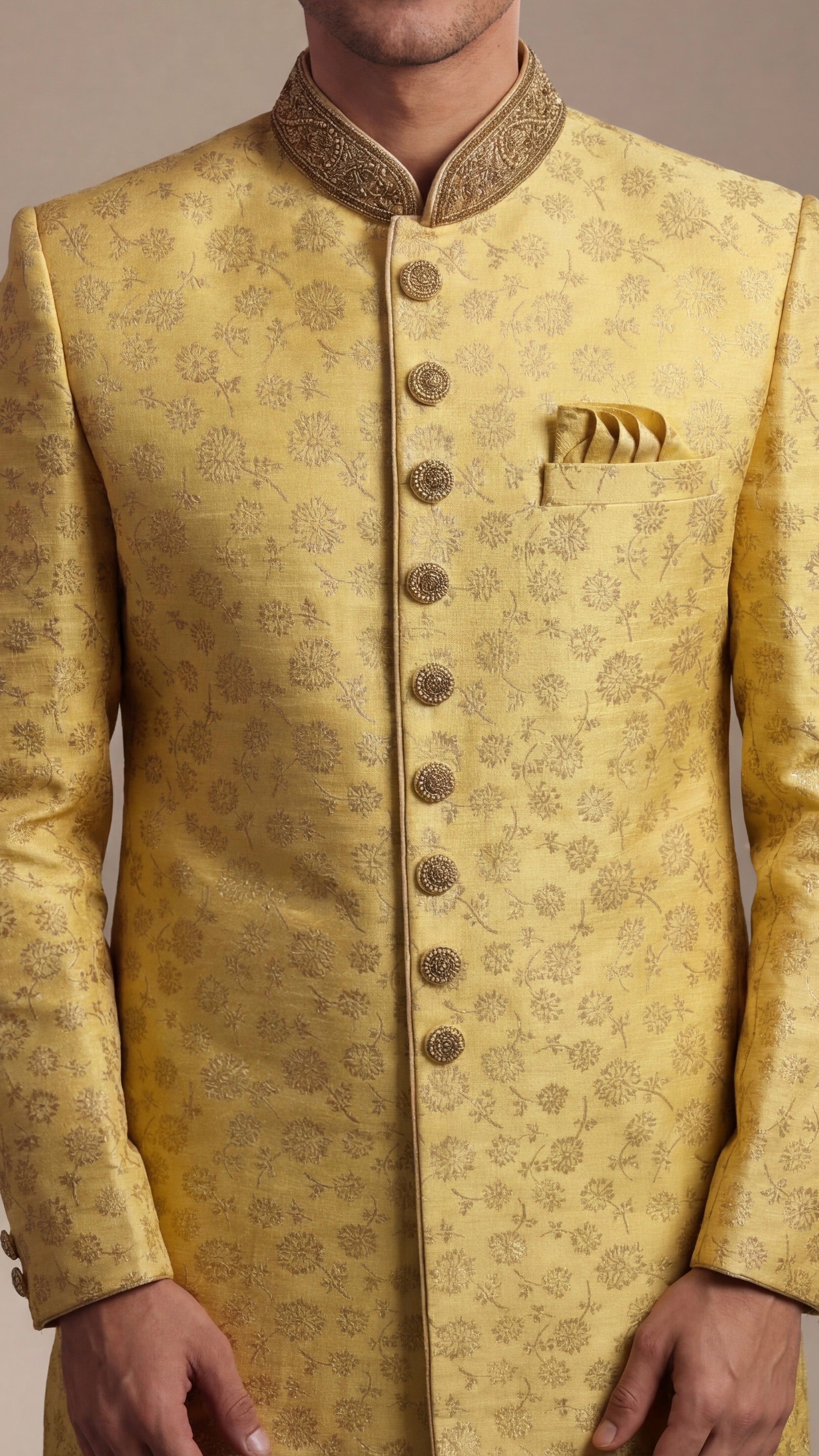 Royal Mustard Gold Sherwani Set