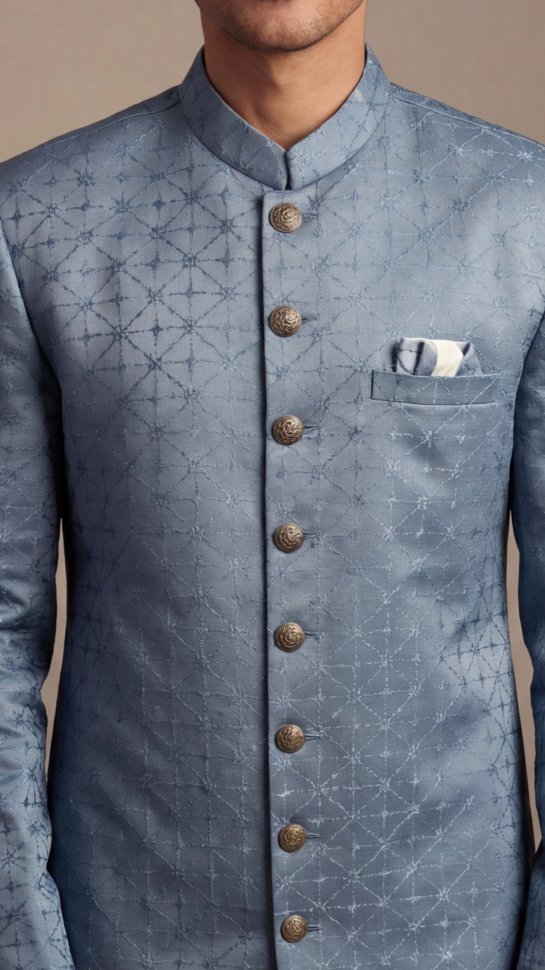 Steel Blue Regal Sherwani Set