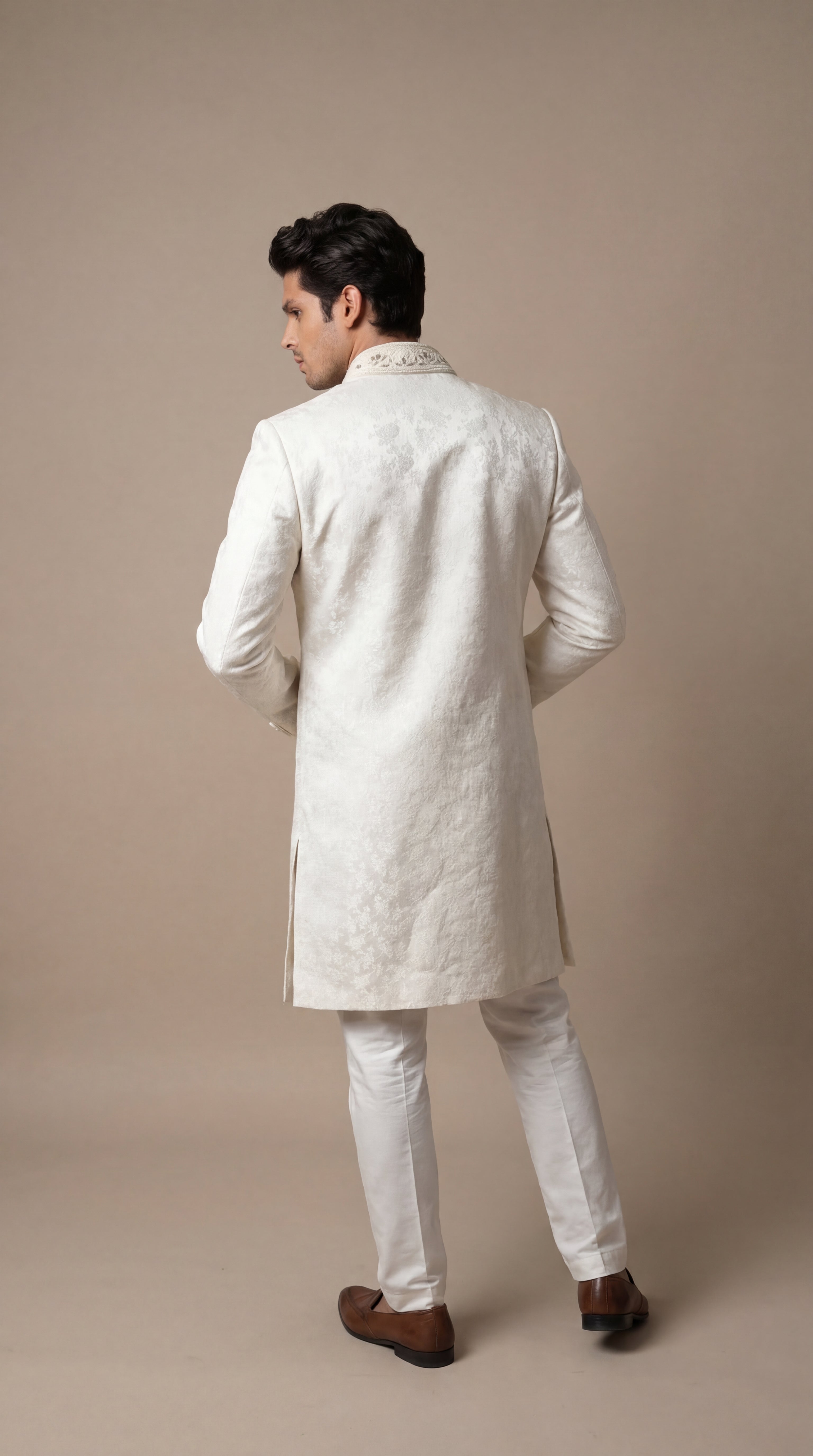 Off White Royal Sherwani Set