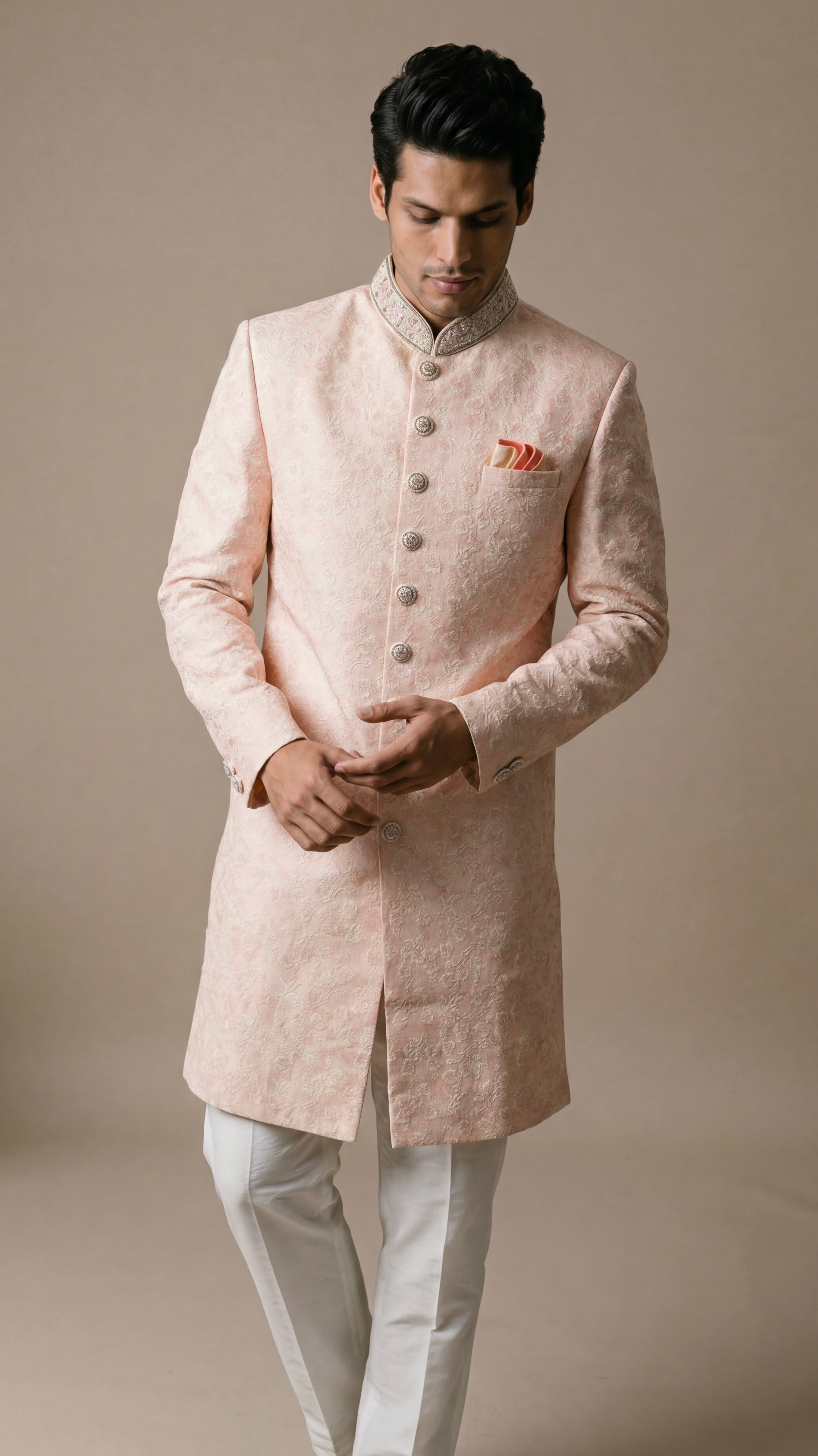 Blush Peach Elegant Sherwani