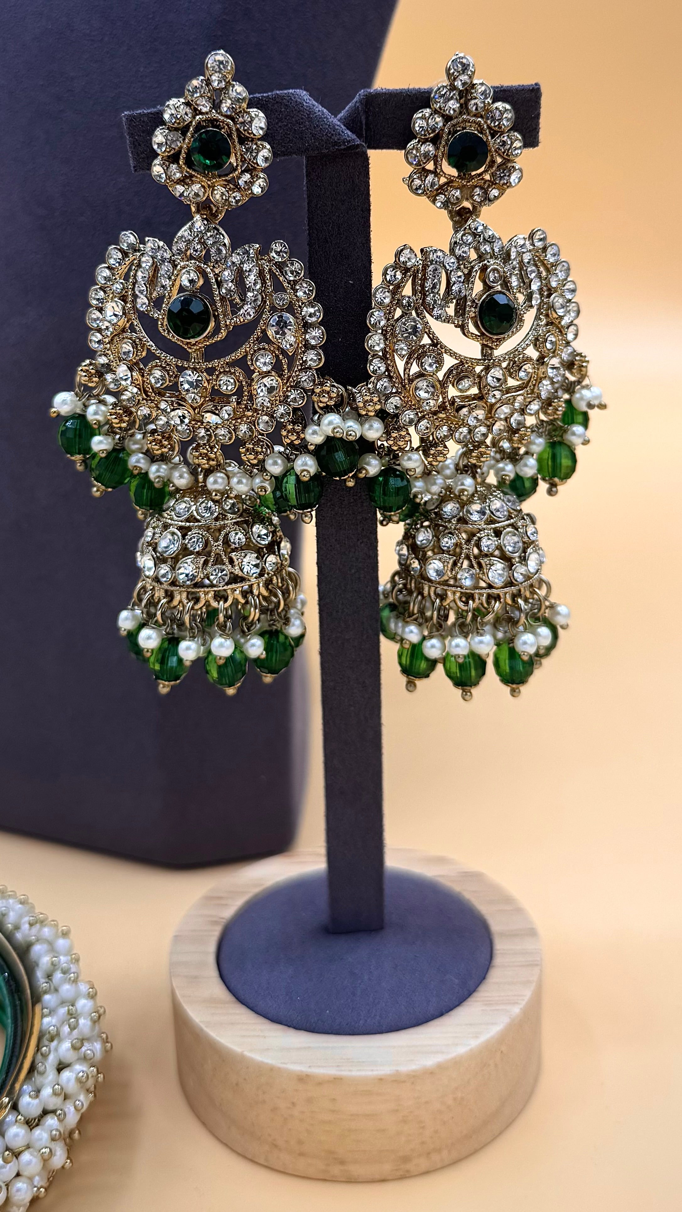 Zarina Green Royal Bridal necklace Set