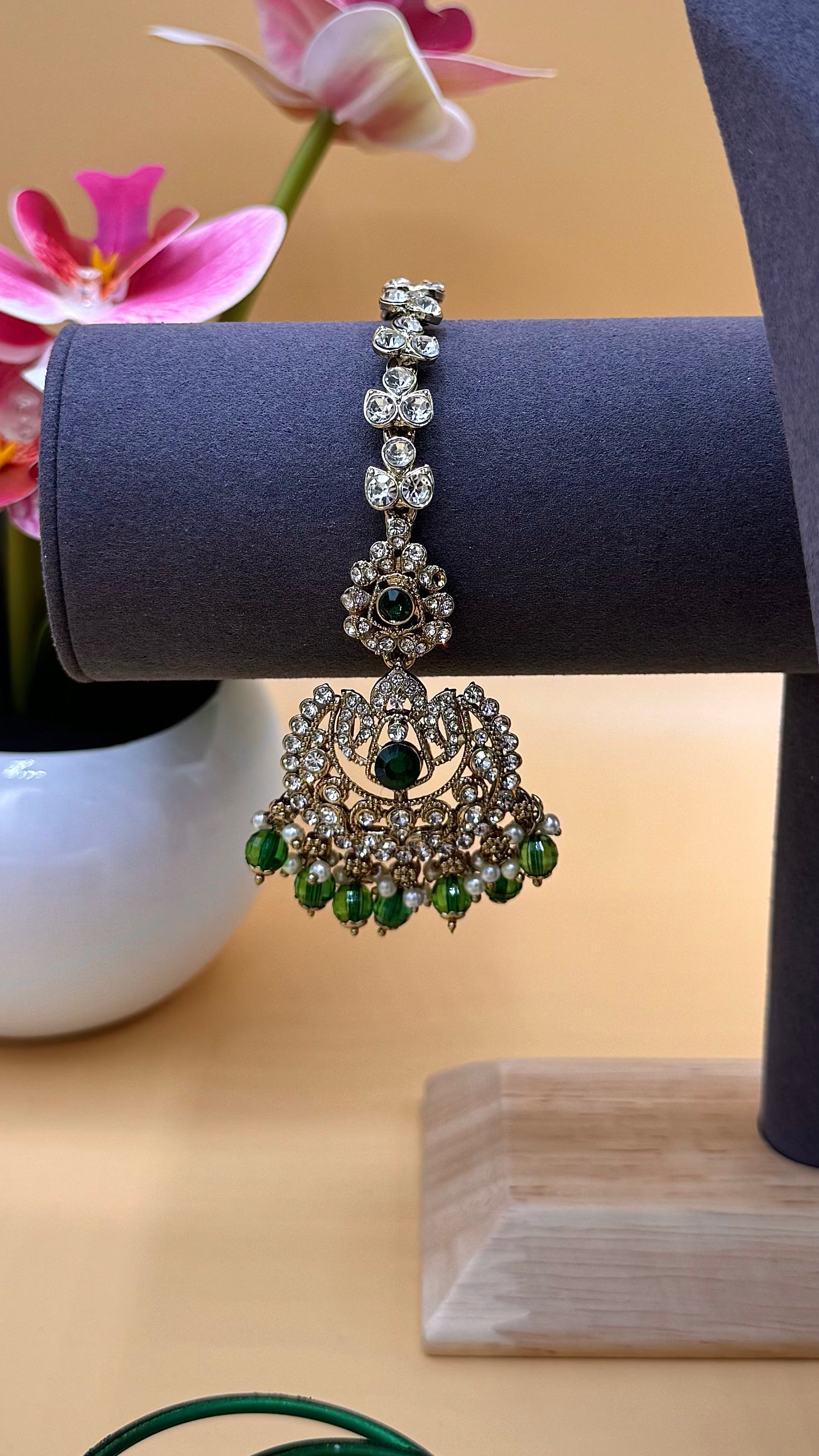 Zarina Green Royal Bridal necklace Set