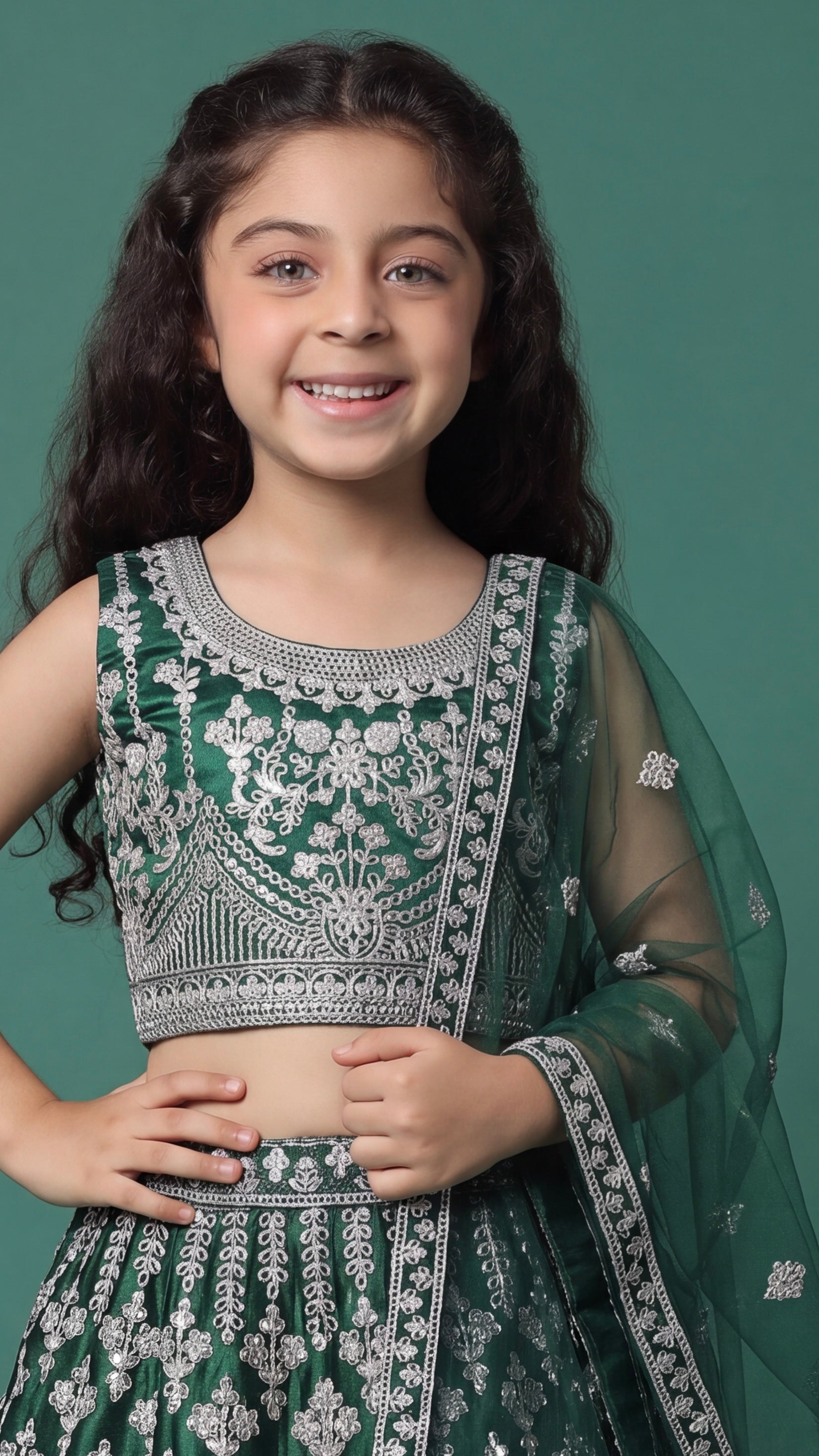 Emerald lehenga set for girls