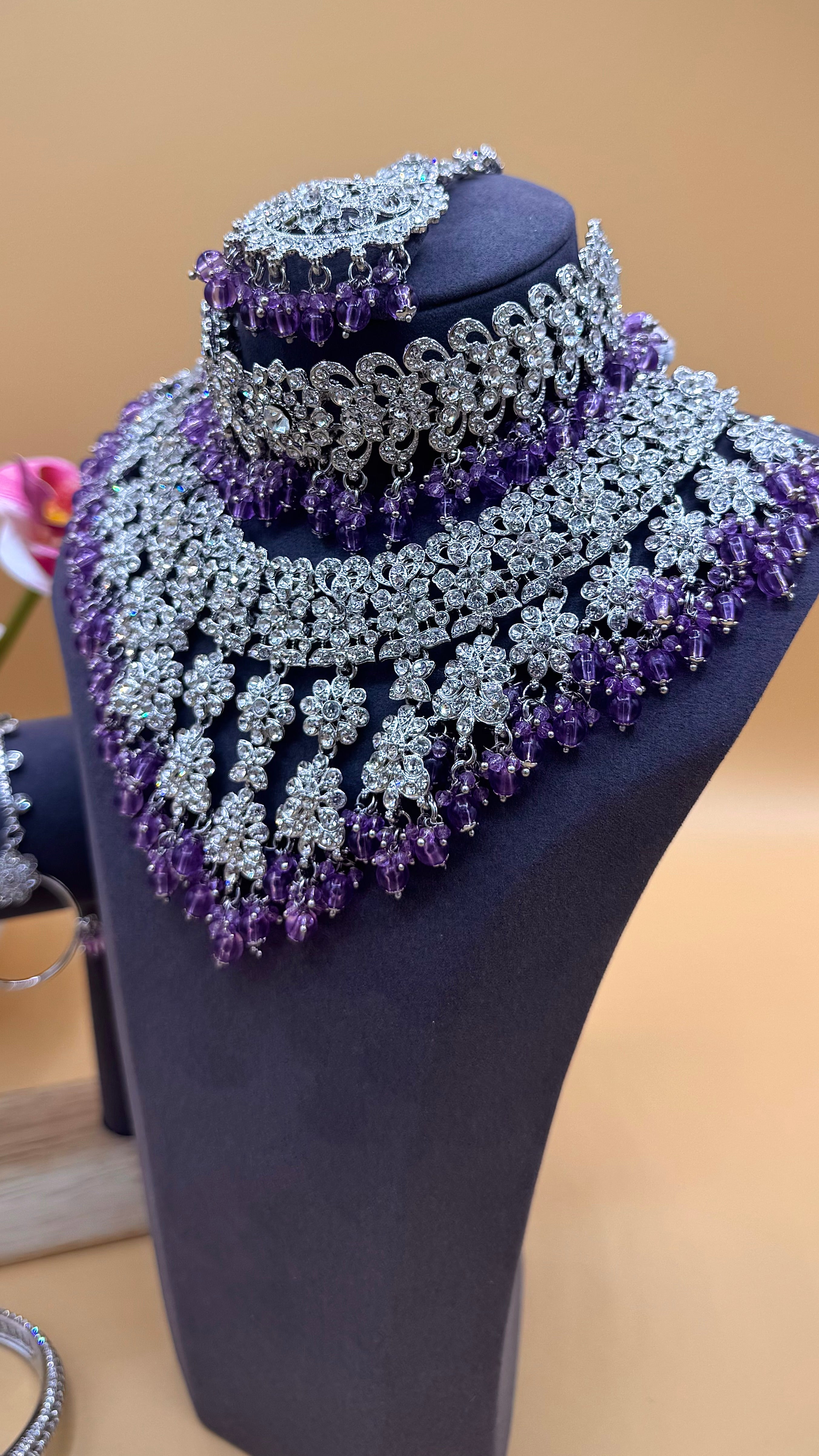 Imperial Amethyst Bridal necklace Set