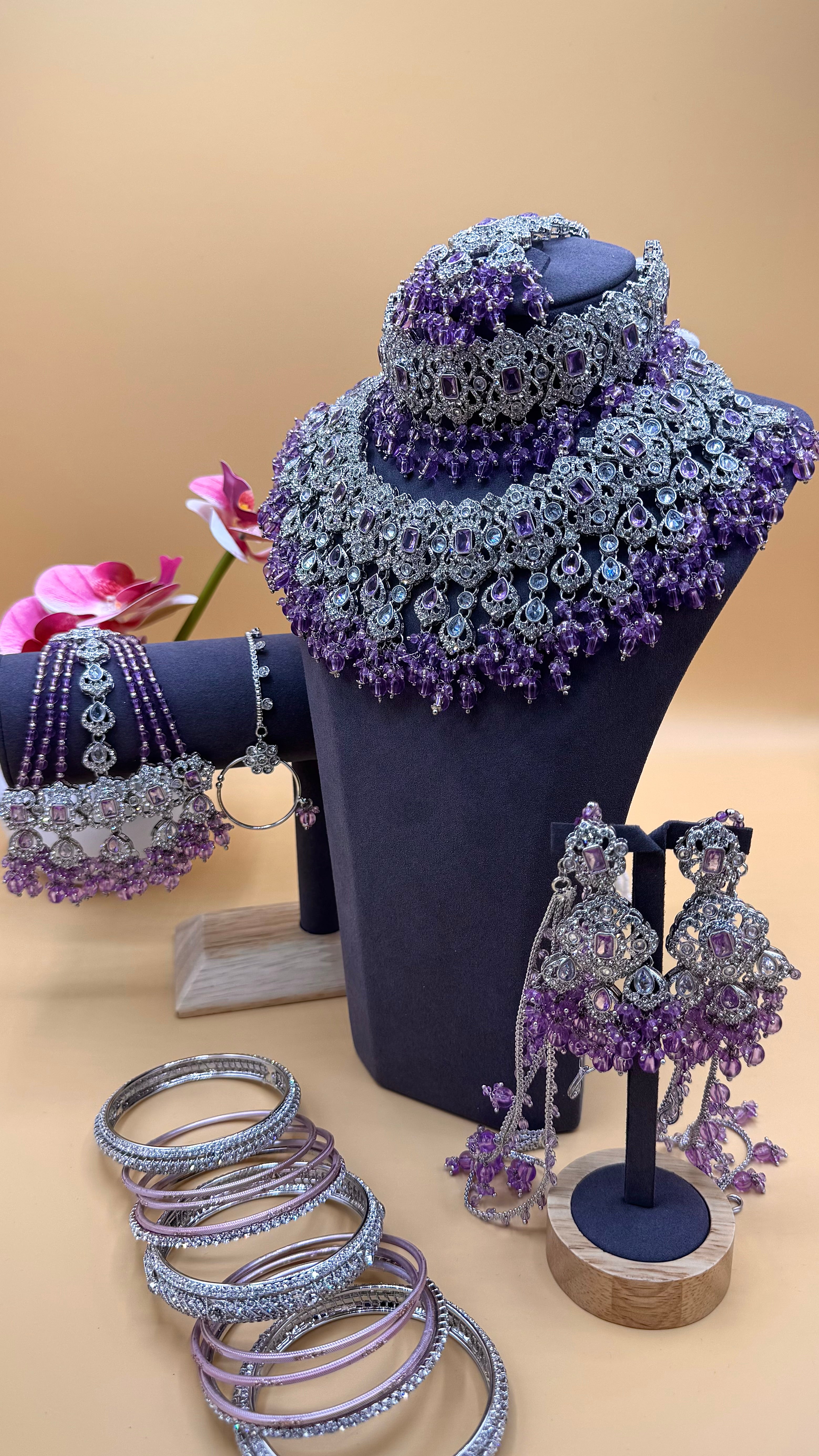 Amethyst Royale bridal necklace Set