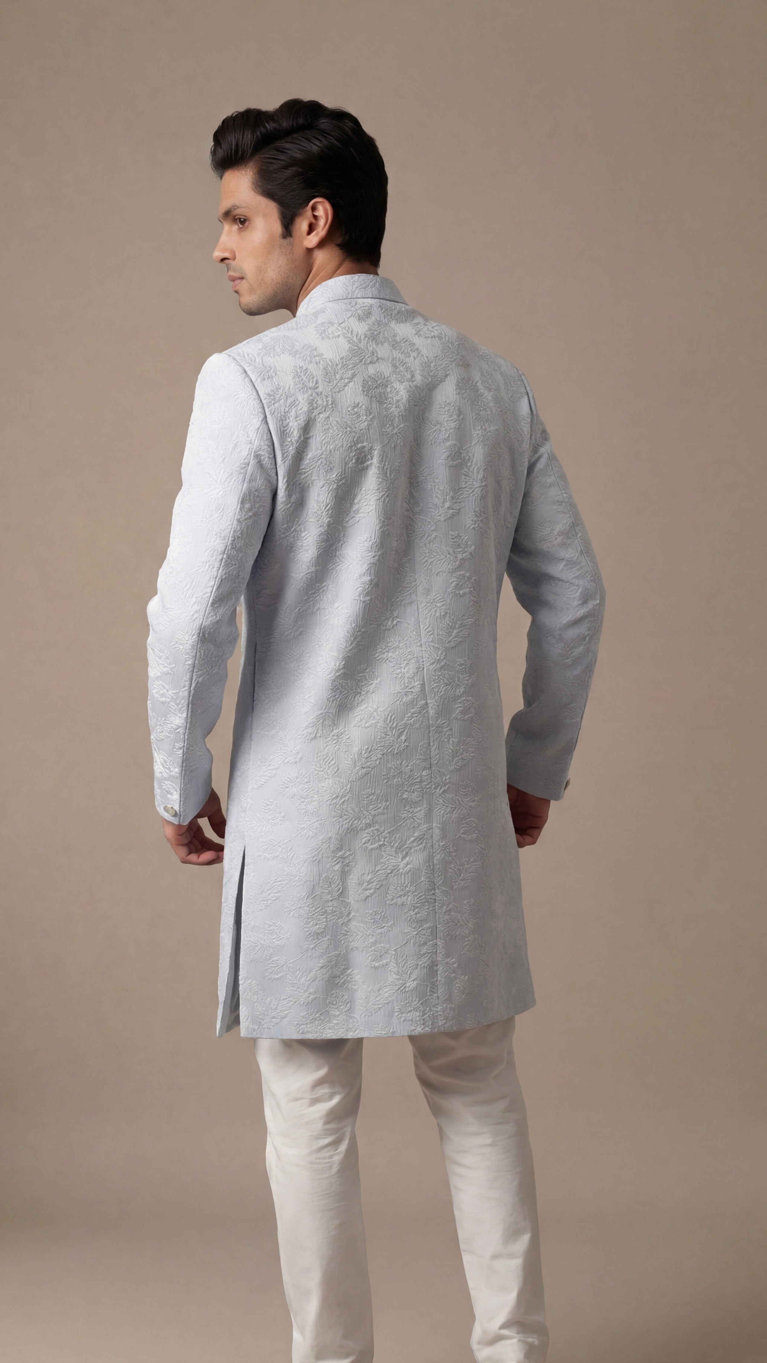 Ice Silver Classic Sherwani Set